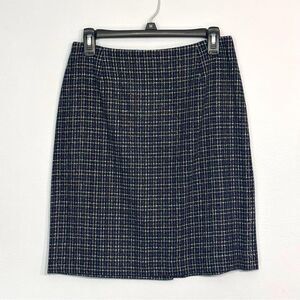 Casual Corner Annex | Women’s Vintage Black Tweed Skirt with Purple White Size 6